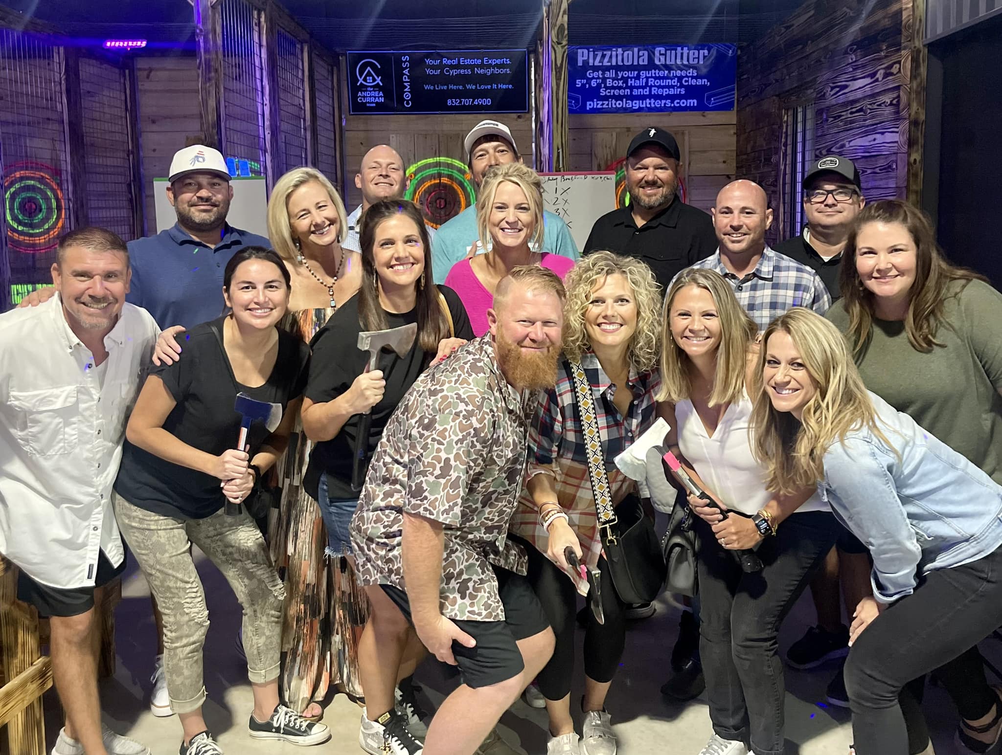 axe throwing is fun for any group or party in the Cypress, TX area.
